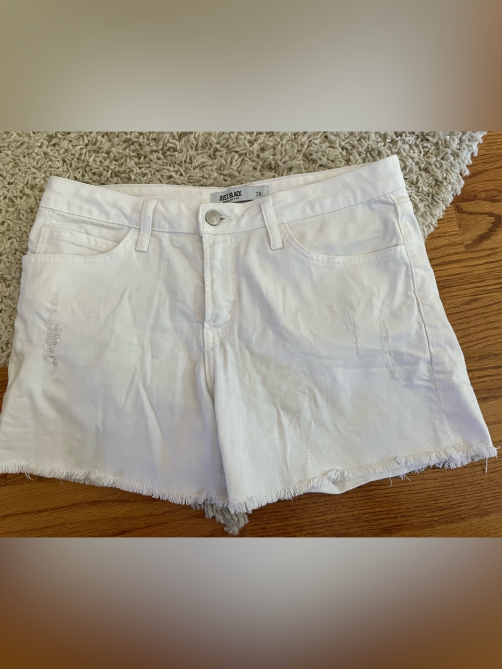Just Black Denim cut off distressed shorts sz 28 99% Cotton, 1% Spandex